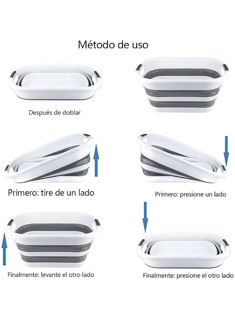 سبت غسيل سيليكون قابل للطي سلة ملابس فاخرة من المطاط الحراري - سبت غسيل بلاستيك قابل للطي ومضاد للانزلاق - مقابض مريحة - سلة تخزين مثالية للملابس والألعاب - سبت لم الغسيل سبت غسيل بلاستيكي قابل للطي مع مقابض، موفر للمساحة - حاوية تخزين/ منظم قابل للطي - حوض غسيل محمول - سلة غسيل موفرة للمساحة - مثالية لتخزين لغرفة النوم او الحمام - Image 3